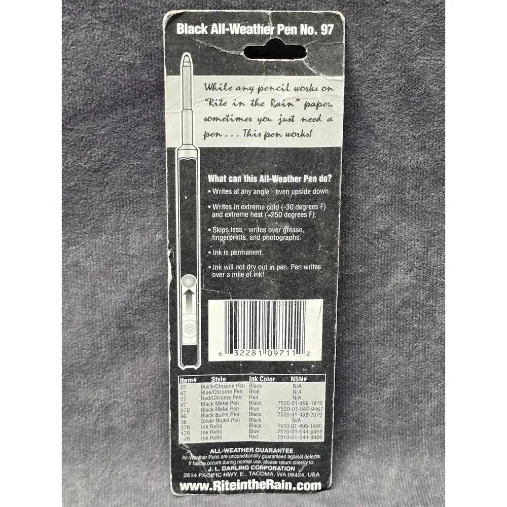 Rite in the Rain All-Weather Black Ink Writing Pen No. 97